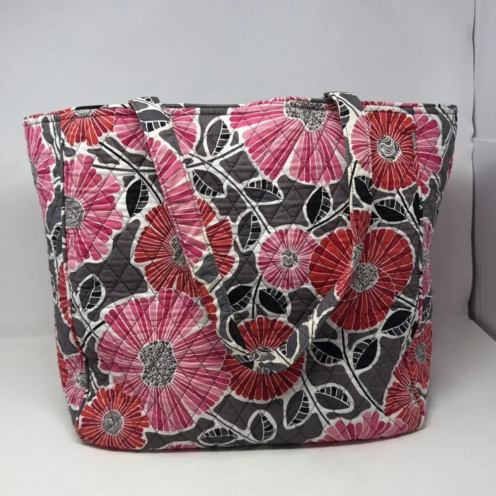 Vera Bradley Cherry Blossoms Tote Quilted Pink Floral Shoulder Bag Retired